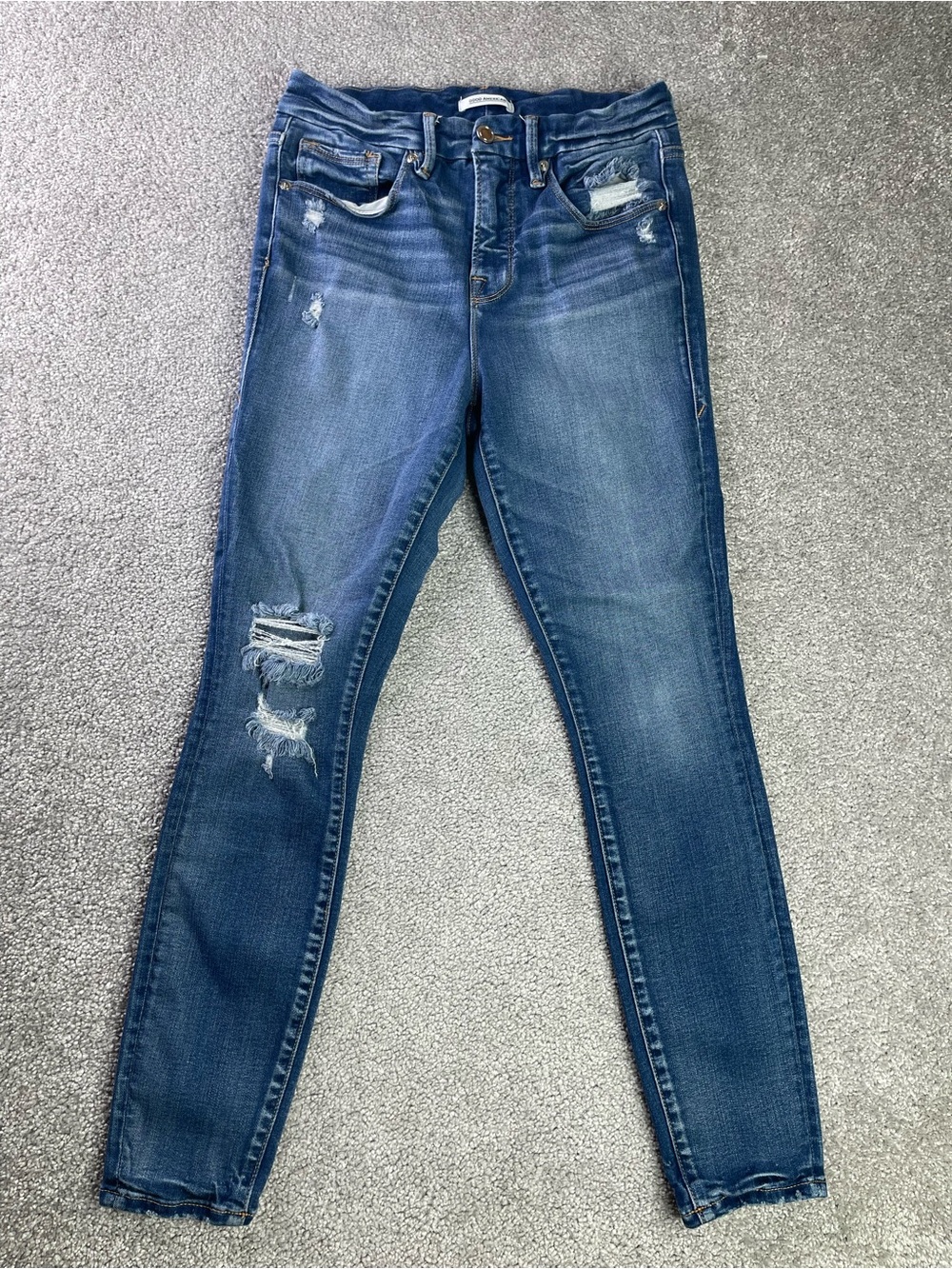 Good American Good Legs Crop Jeans Women’s 28 Blue Skinny High Rise Stretch